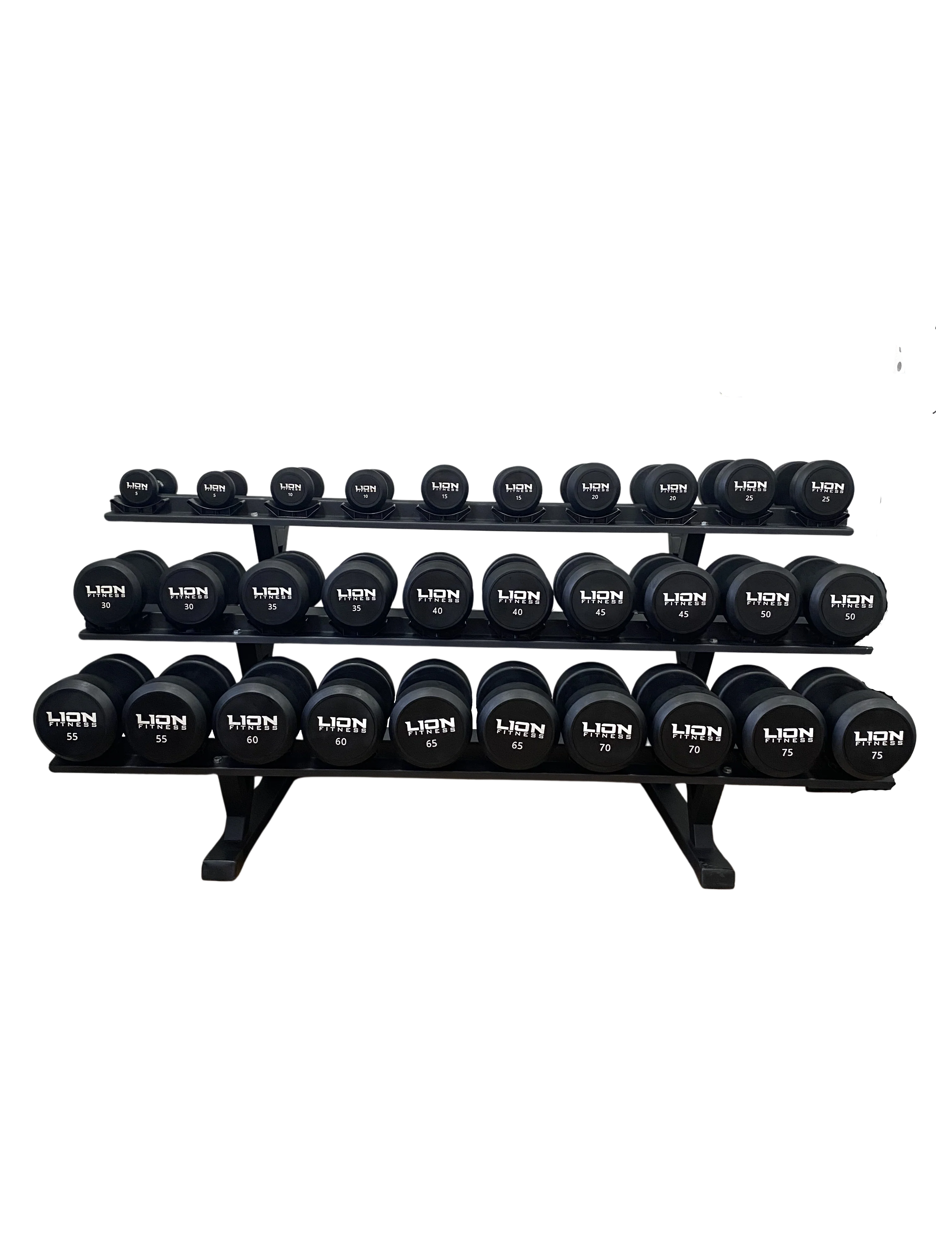 ENSEMBLE HALTÈRES COMMERCIAUX RONDS 5-75LB AVEC RACK COMMERCIAL 3 ÉTAGES - Image 5