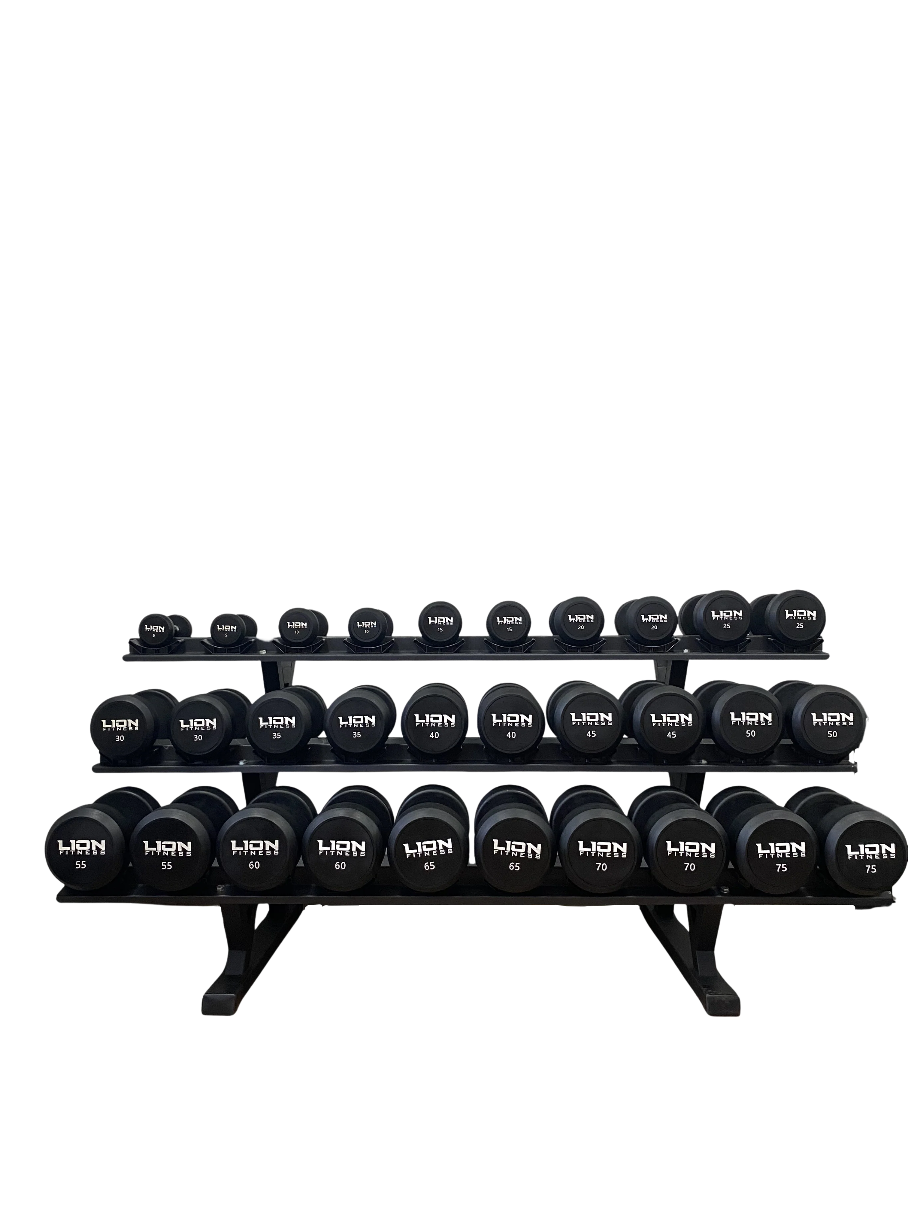 ENSEMBLE HALTÈRES COMMERCIAUX RONDS 5-75LB AVEC RACK COMMERCIAL 3 ÉTAGES - Image 6