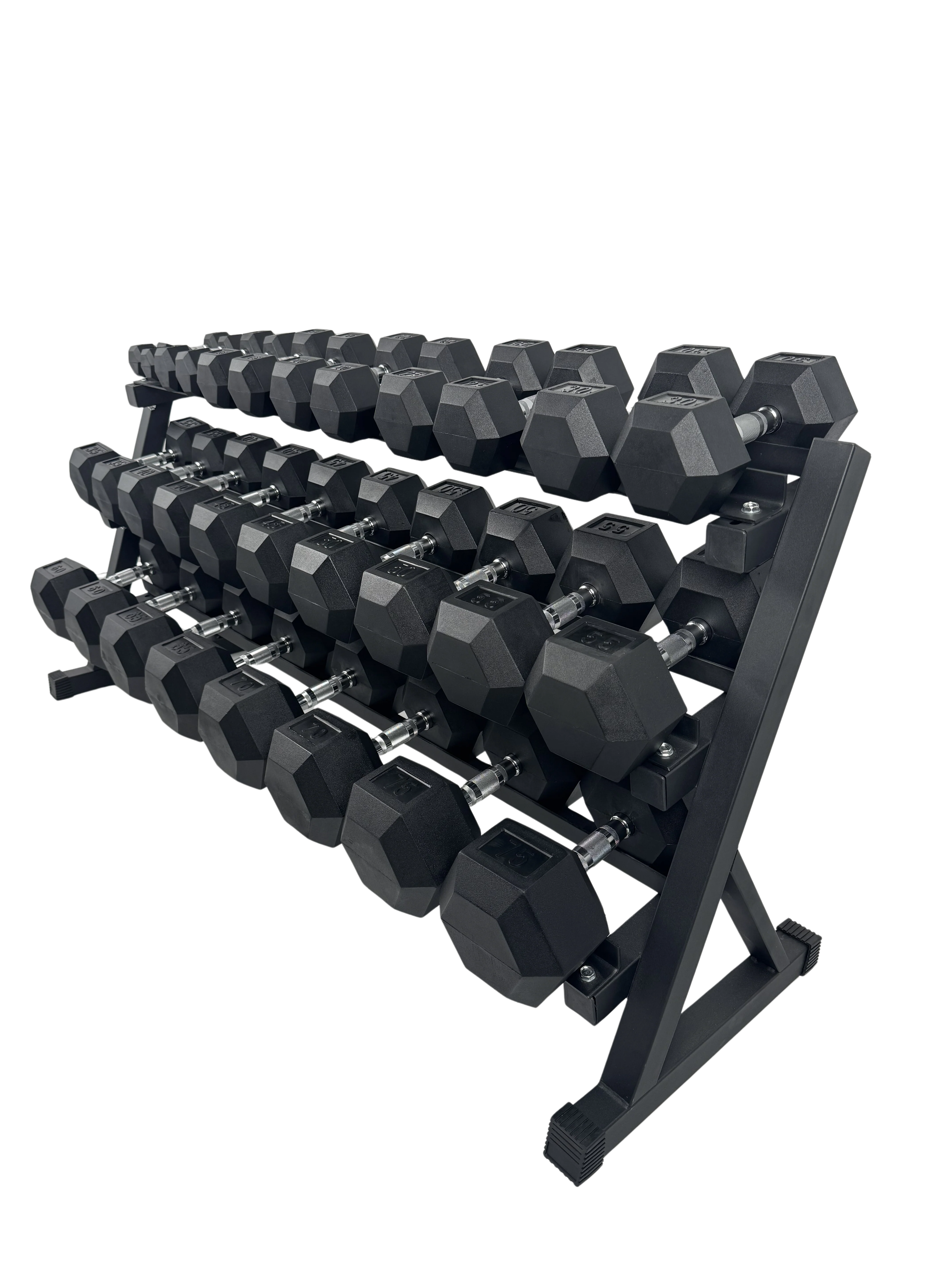Ensemble Haltères Hexagonaux 5-75lb avec rack 3 étages - Image 3