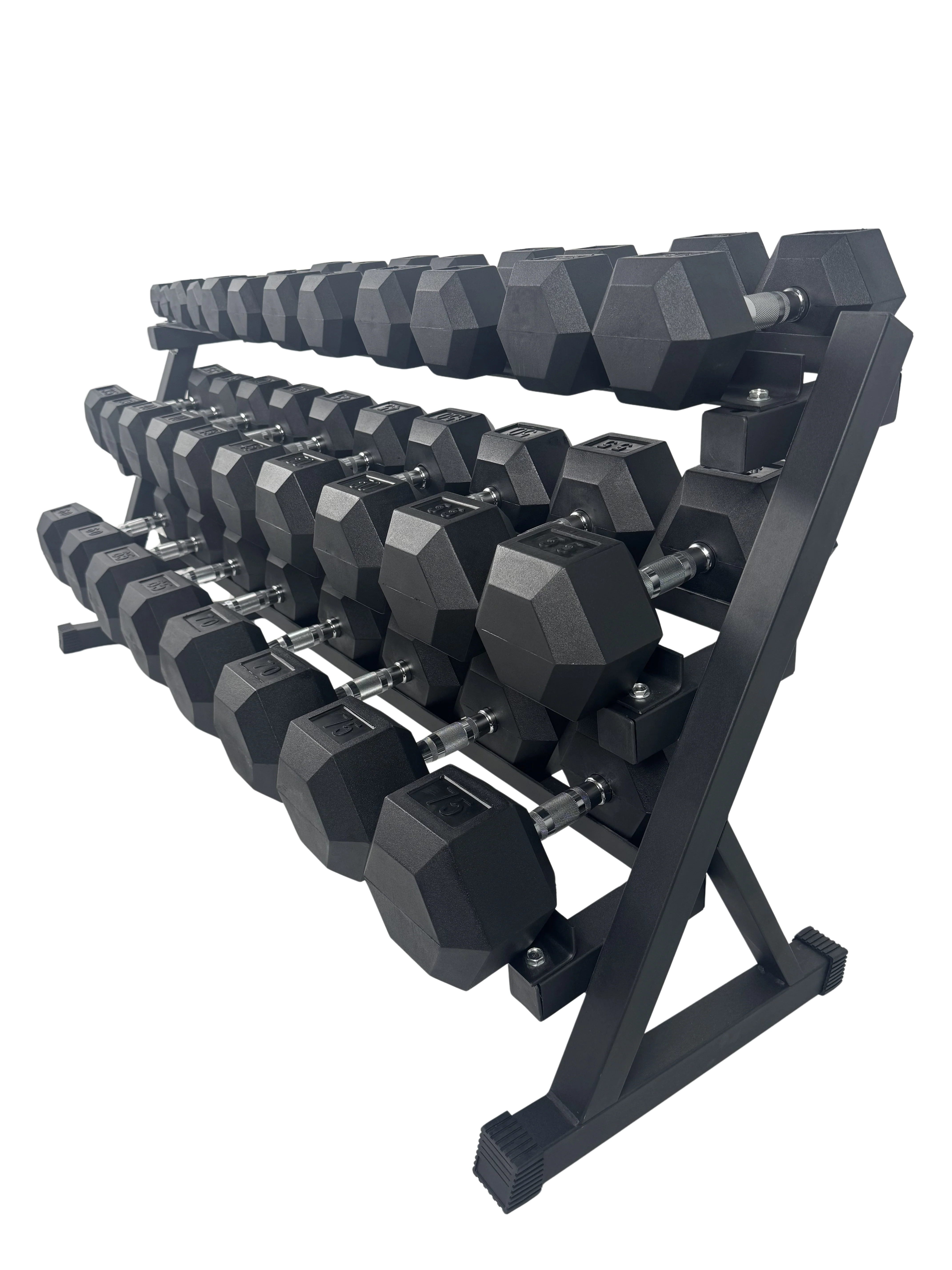 Ensemble Haltères Hexagonaux 5-75lb avec rack 3 étages - Image 6
