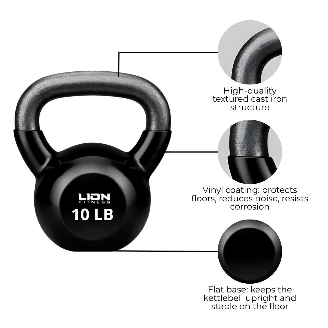 Kettlebell en Vinyle Noir - Image 3
