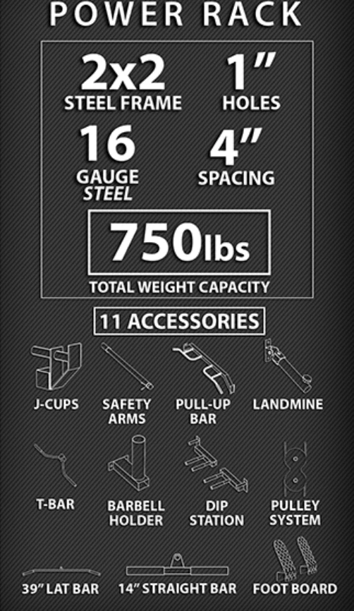 Power rack Cage de musculation avec poulie haute et basse et accessoires - Image 3